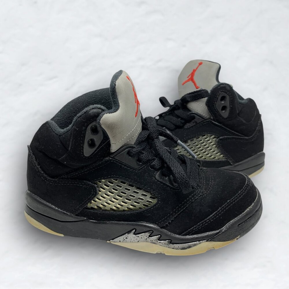 Nike Air Jordan Retro V 5 Black / Metallic Silver - Size 12C (CHILD)
